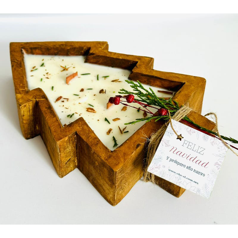 Vela Pino chico en Base de Madera